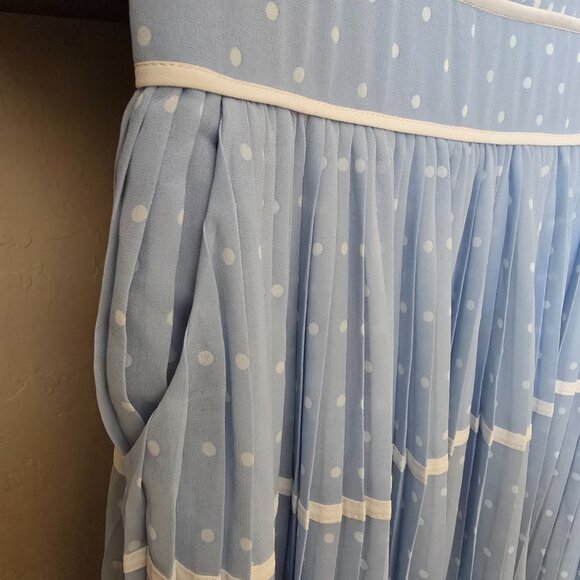 Torrid x Marilyn Monroe Blue Tiered Polka Dot Pleated Midi Dress Size 12 NWT - Picture 7 of 15